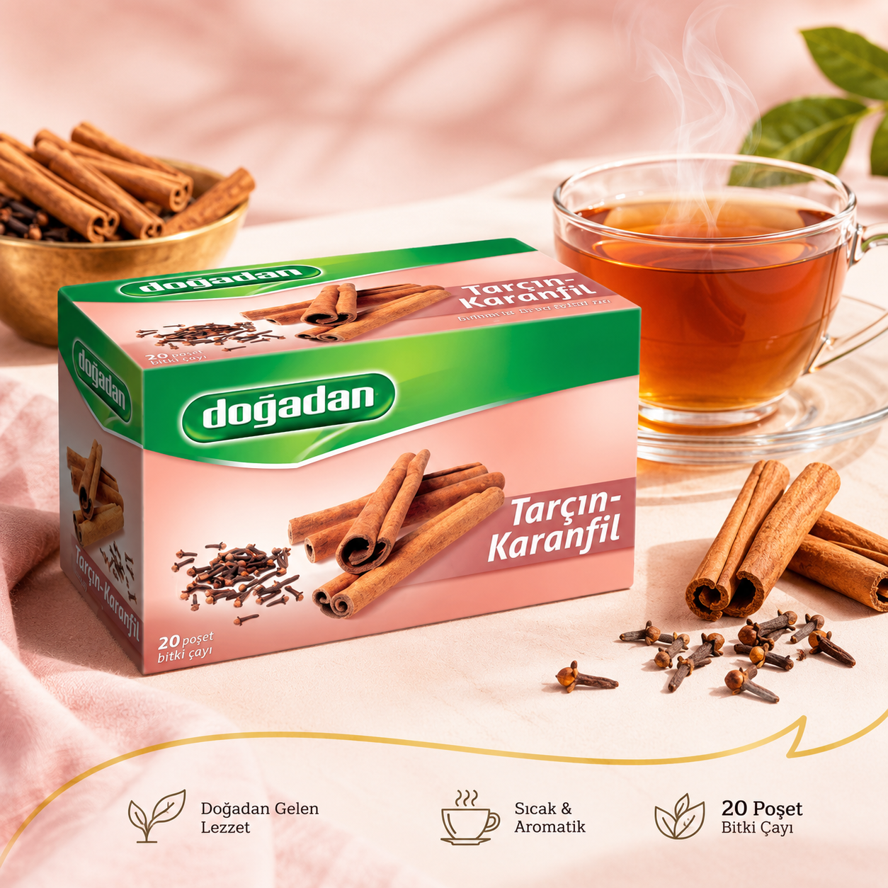 Dogadan Cinnamon Clove Herbal Tea 20 ct Box