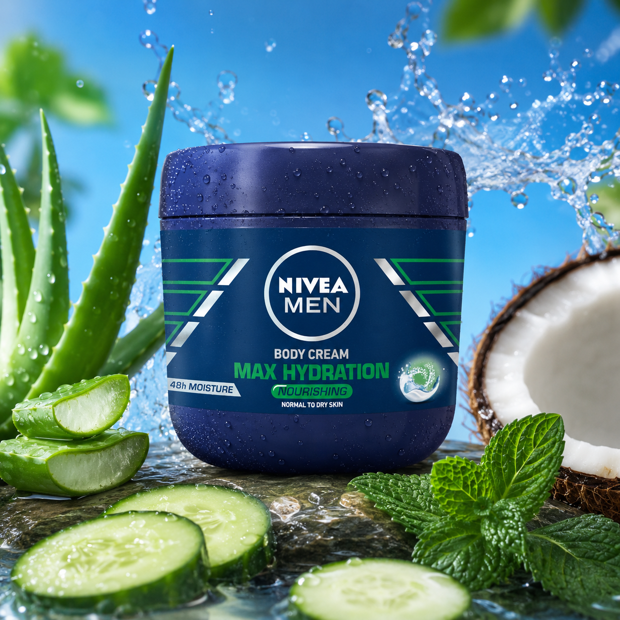 Nivea Men Max Hydration Body Cream 13.5 oz