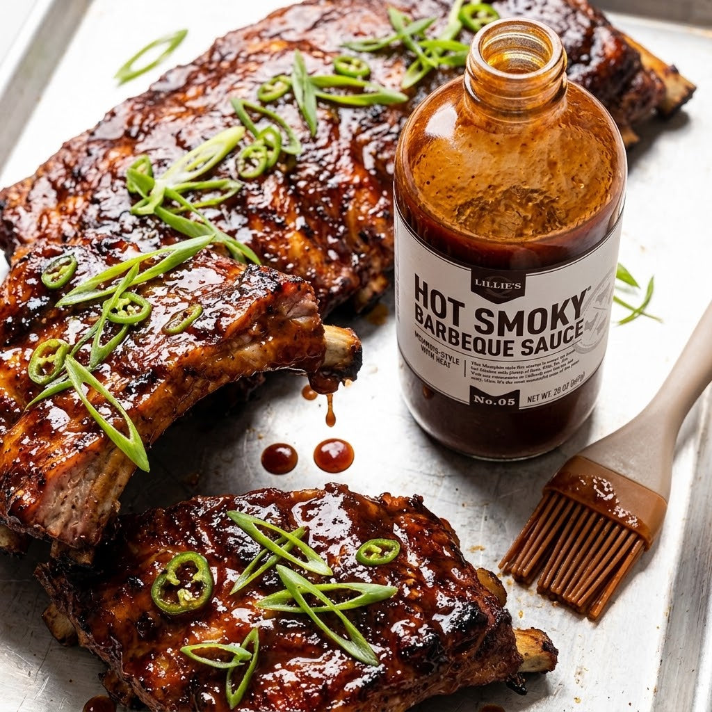 Lillie's Q Hot Smoky Barbecue Sauce, 21 oz Lillie's Q
