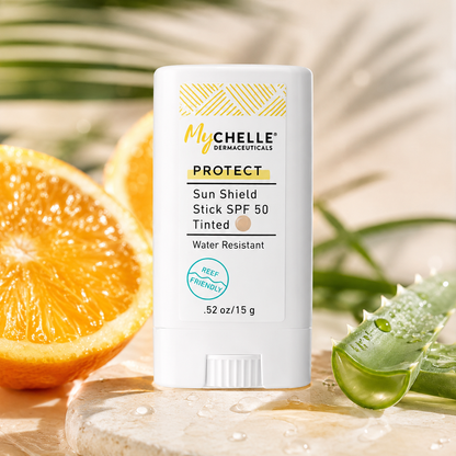 MyCHELLE Sun Shield Stick SPF 50 Tinted Mineral Reef Safe Sunscreen for Face 0.52 oz