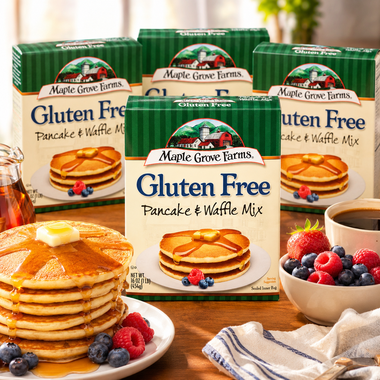 Maple Grove Farms Pancake & Waffle Mix Gluten Free Boxes 16 oz Maple Grove Farms