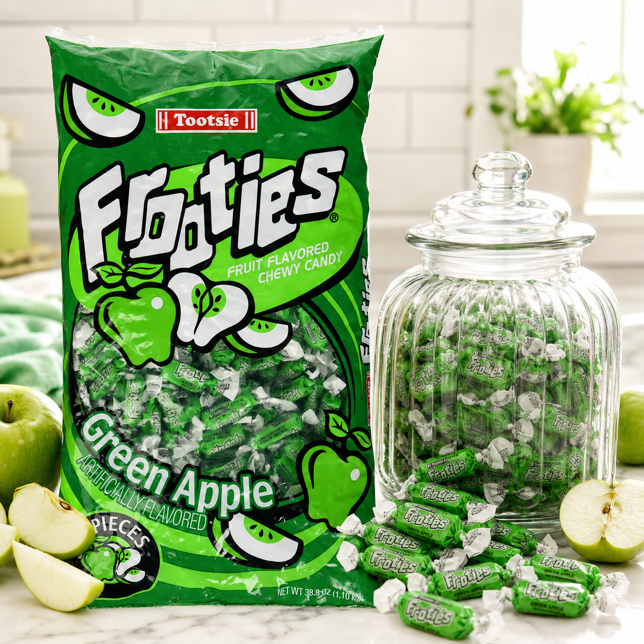 Tootsie Rolls Frooties Green Apple Candy Chewy Fruit Flavored Treats
