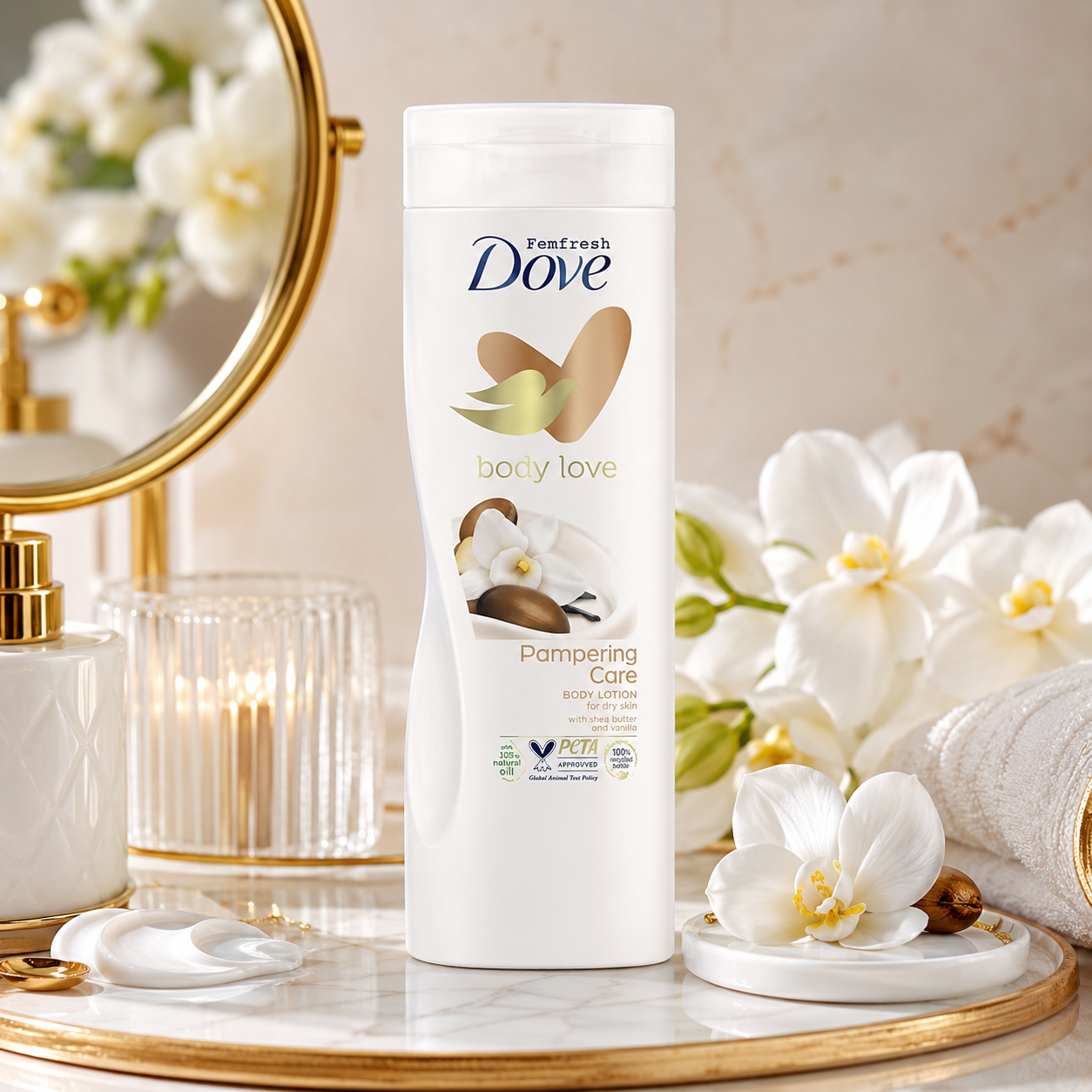 Dove Purely Pampering Indulgent Body Lotion for Unisex, 13.6 Ounce