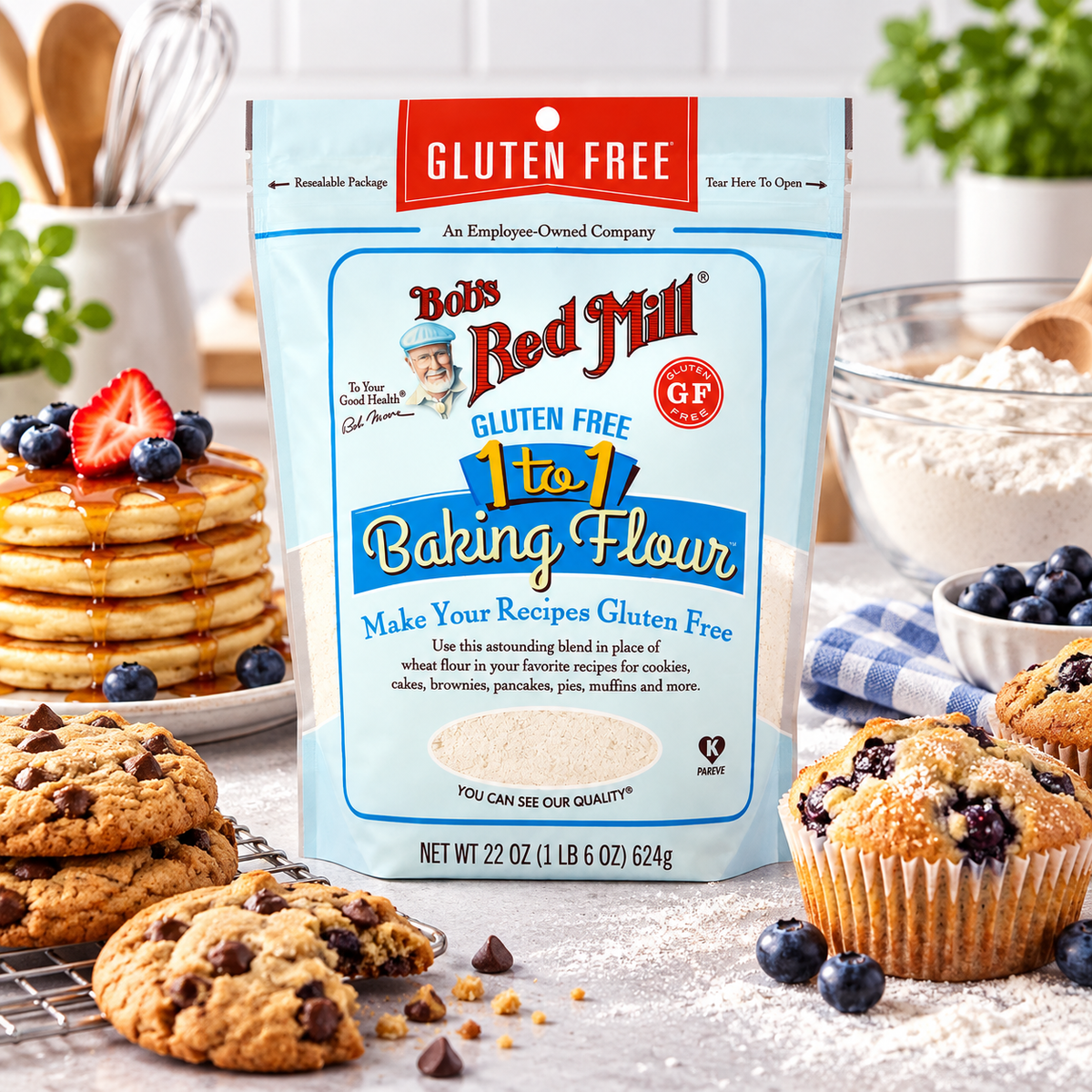Bob's Red Mill Gluten Free 1-to-1 Baking Flour, 22 oz (623 g) Bob's Red Mill