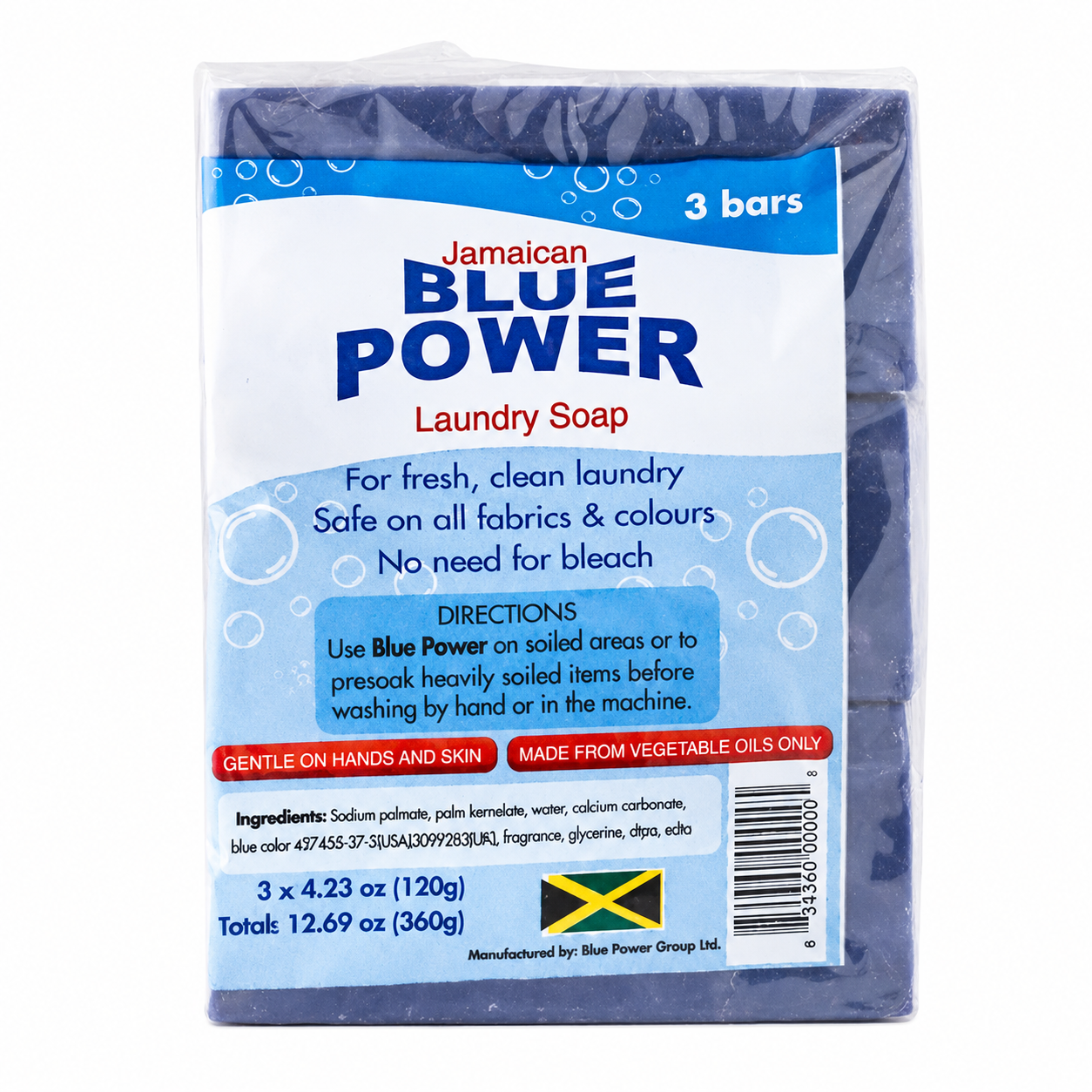 Jamaican Blue Power Laundry Soap, 4.23 Ounce (Pack of 3)