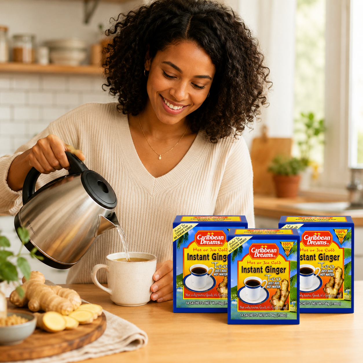 Caribbean Dreams Ginger Tea Instant Unsweetened 14 Sachets