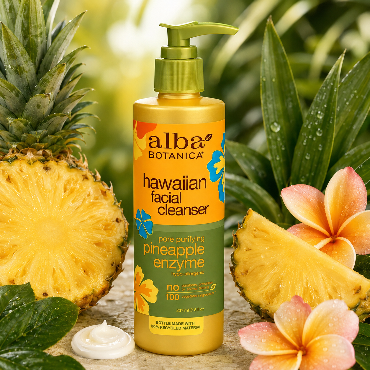 Alba Botanica Hawaiian Enzyme Face Cleanser, Pineapple, 8 oz