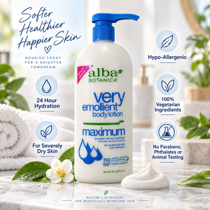 Alba Botanica - Very Emollient Body Lotion - Maximum - 32 oz Alba Botanica