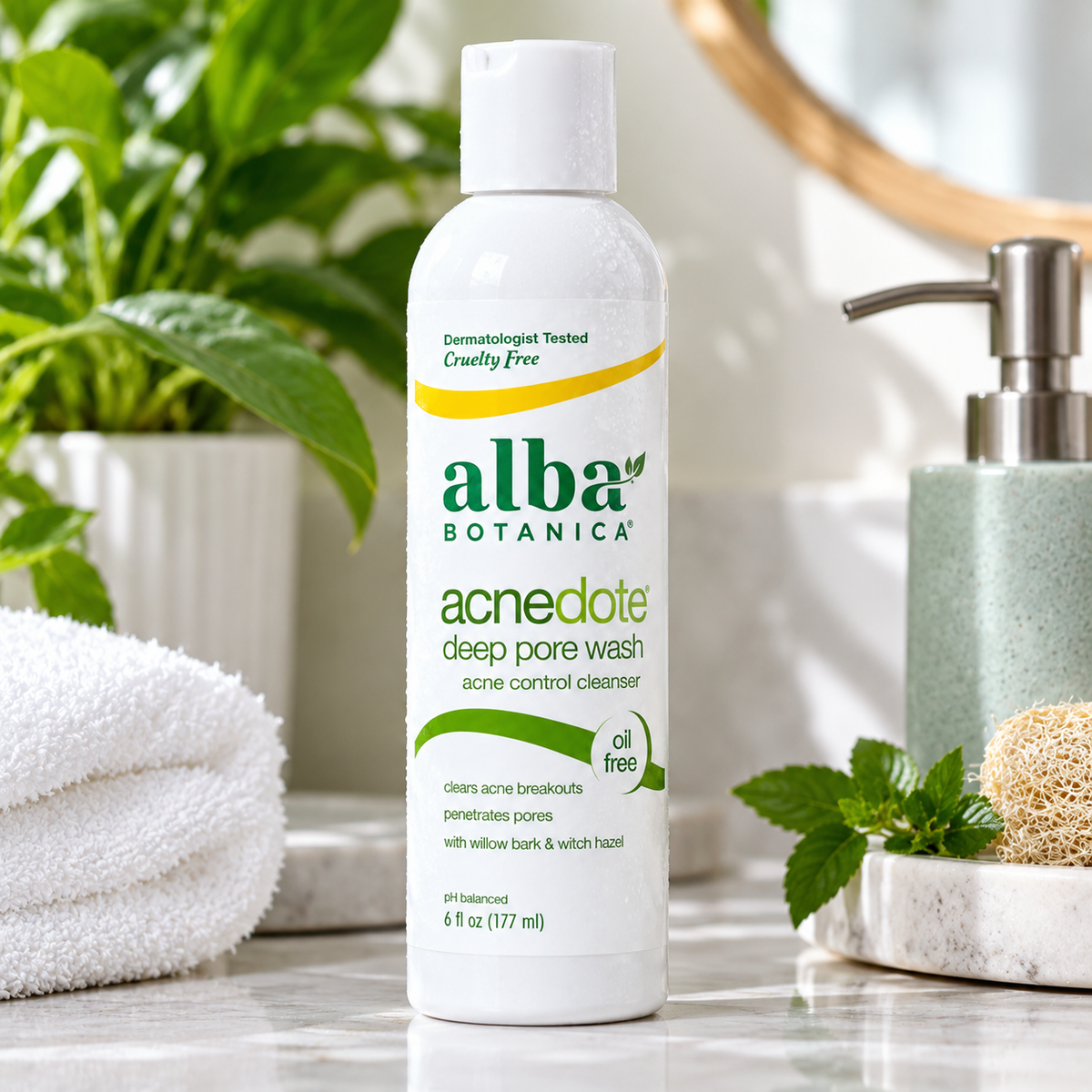 Alba Botanica Natural Acnedote Deep Pore Wash, 6 oz (Pack of 2) Alba Botanica