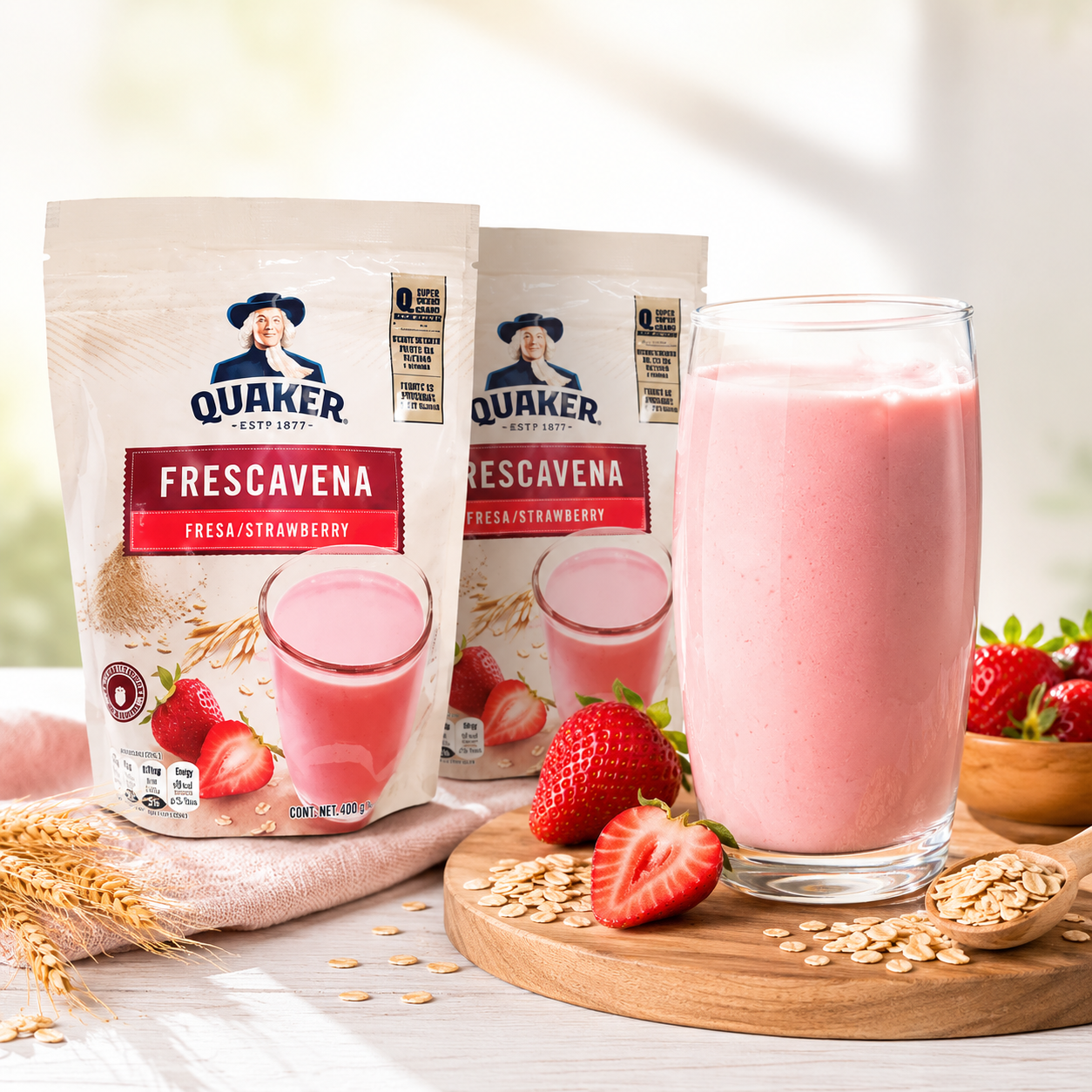 Quaker Frescavena Fresa (Strawberry) Oat Beverage Mix 33.3 oz