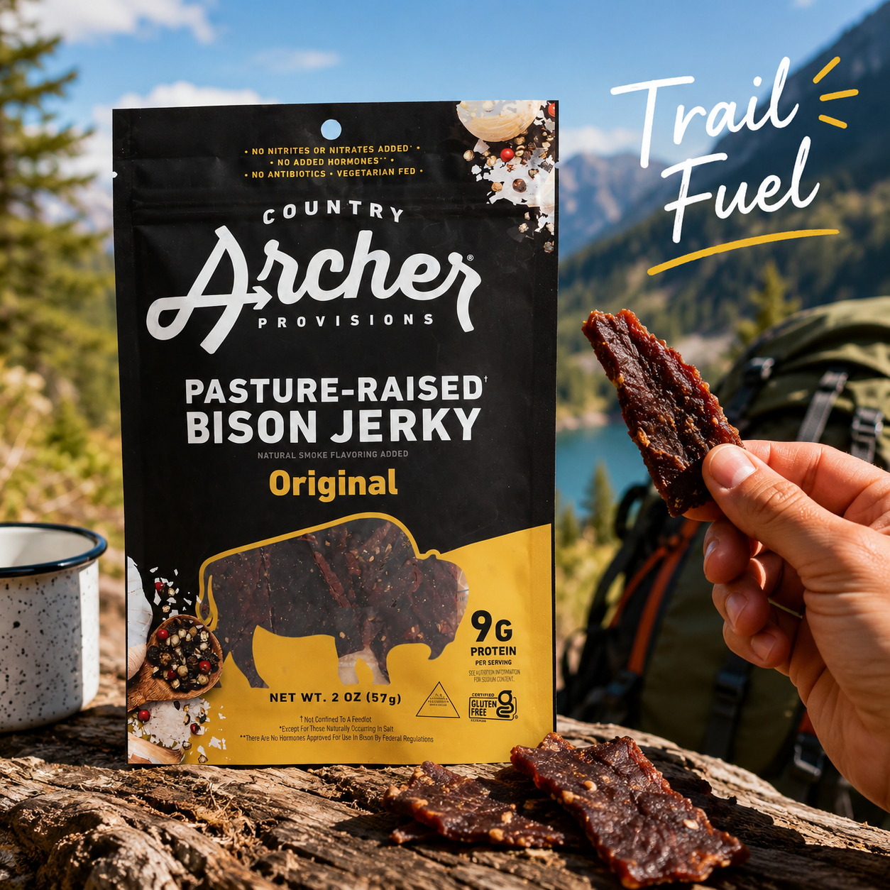 Country Archer, Jerky Bison OrigInchal, 2 Ounce