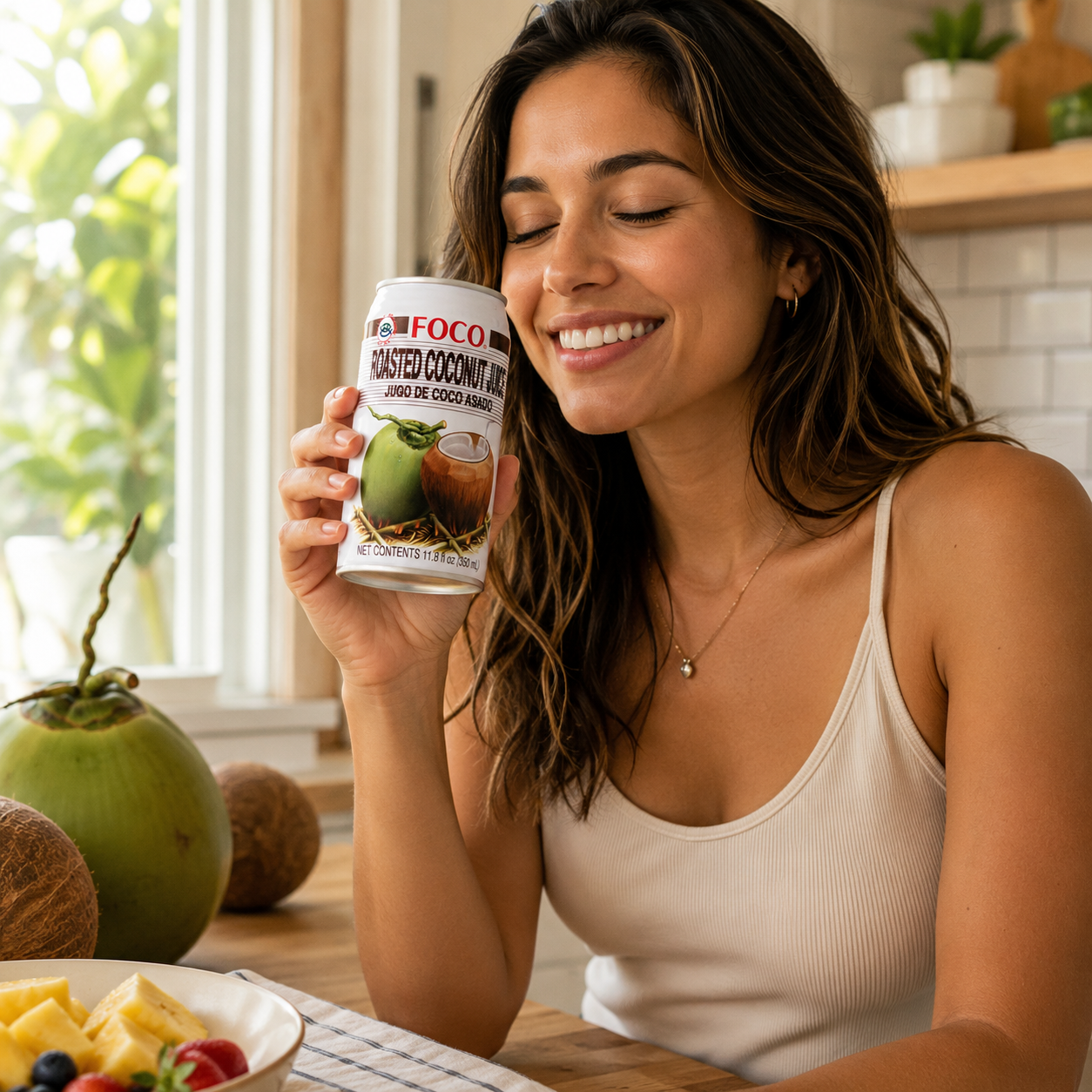FOCO Roasted Coconut Juice Jugo De Coco Asado Beverage 11.8 fl oz