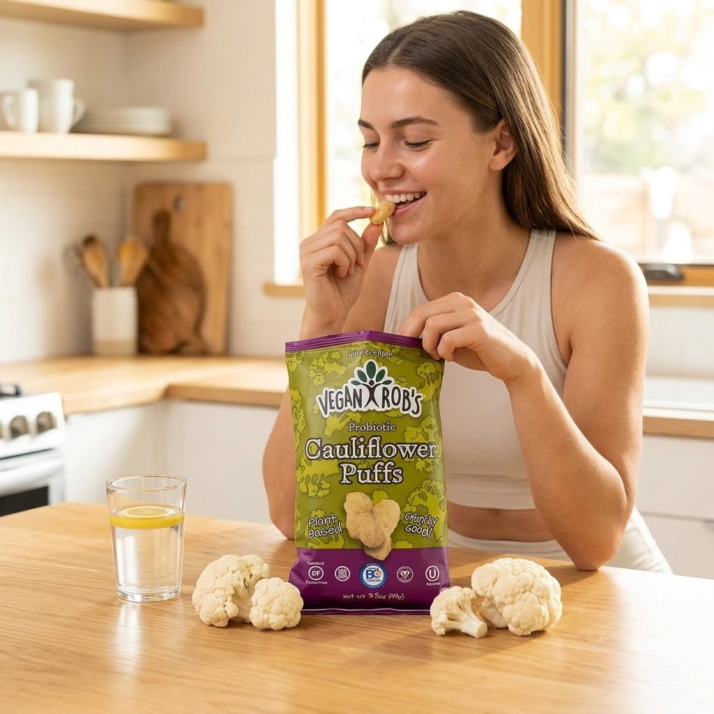 Vegan Rob's Probiotic Cauliflower Puffs, 3.5 oz (Pack of 3) Vegan Rob's