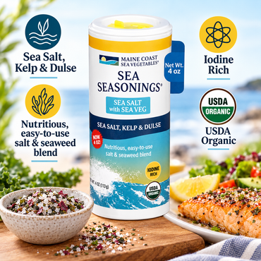 Maine Coast Sea Vegetables Sea Salt with Sea Veg Shaker - Wild-Harvested Maine Coast Sea Vegetables