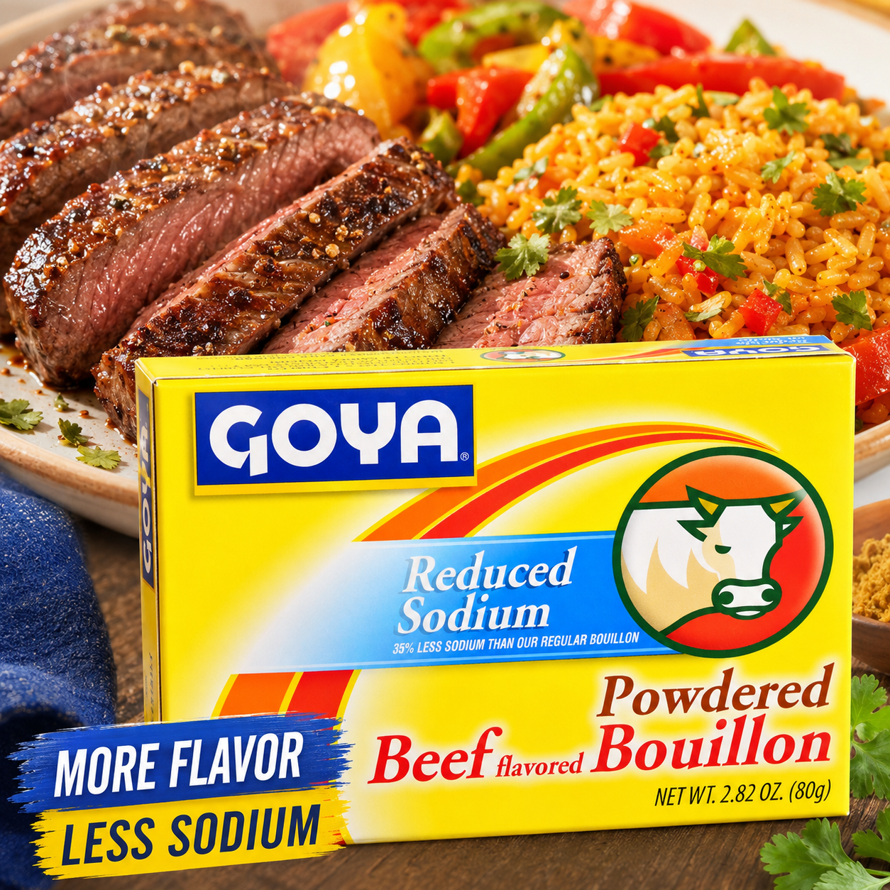 Goya Foods Beef Bouillon Reduced Sodium 2.82 oz