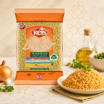 Reis Coarse Bulgur Wheat Berries Whole Grain Vegan Halal High Fiber & Protein for Pilafs Meals & Soups 2.2 Lb