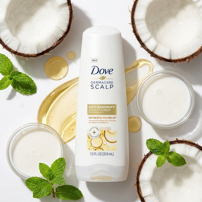 Dove DermaCare Scalp Dryness & Itch Relief Conditioner 12 oz (Pack of 4) Dove