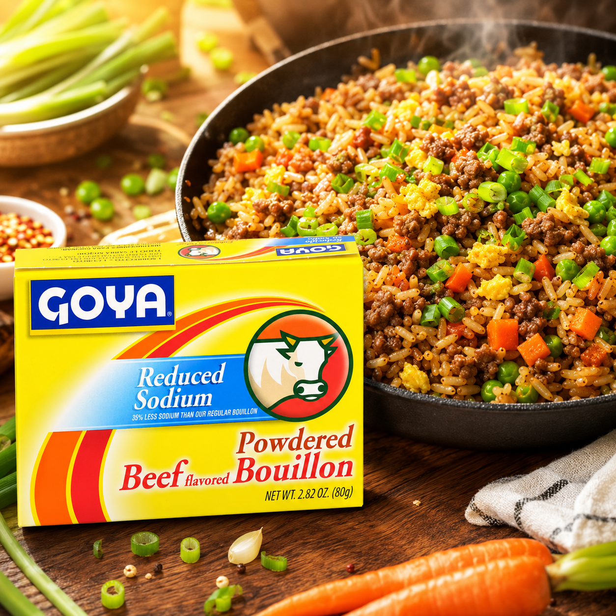 Goya Foods Beef Bouillon Reduced Sodium 2.82 oz