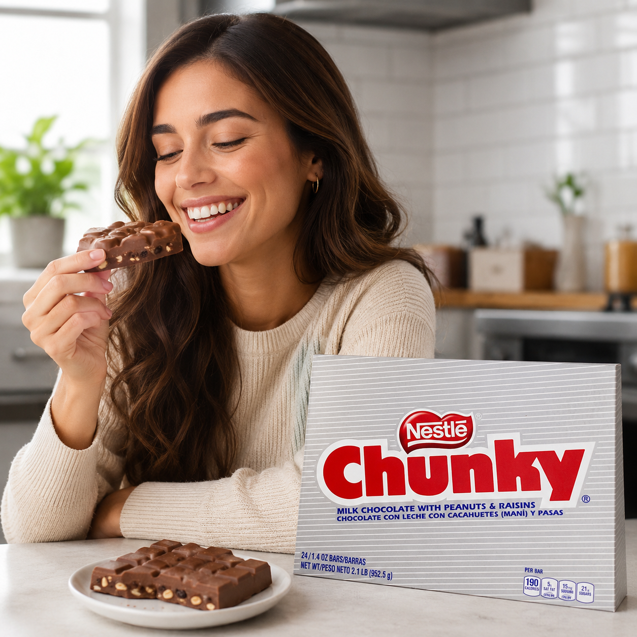 Nestle Chunky Chocolate Single Candy Bars, 1.4 Ounce (Pack of 24)