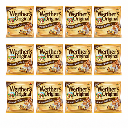 Werther's Original Caramel Coffee Hard Candy - Individually Wrapped Hard Candies for Halloween, Parties, or Snacks - 2.65 oz Bags (Pack of 12)