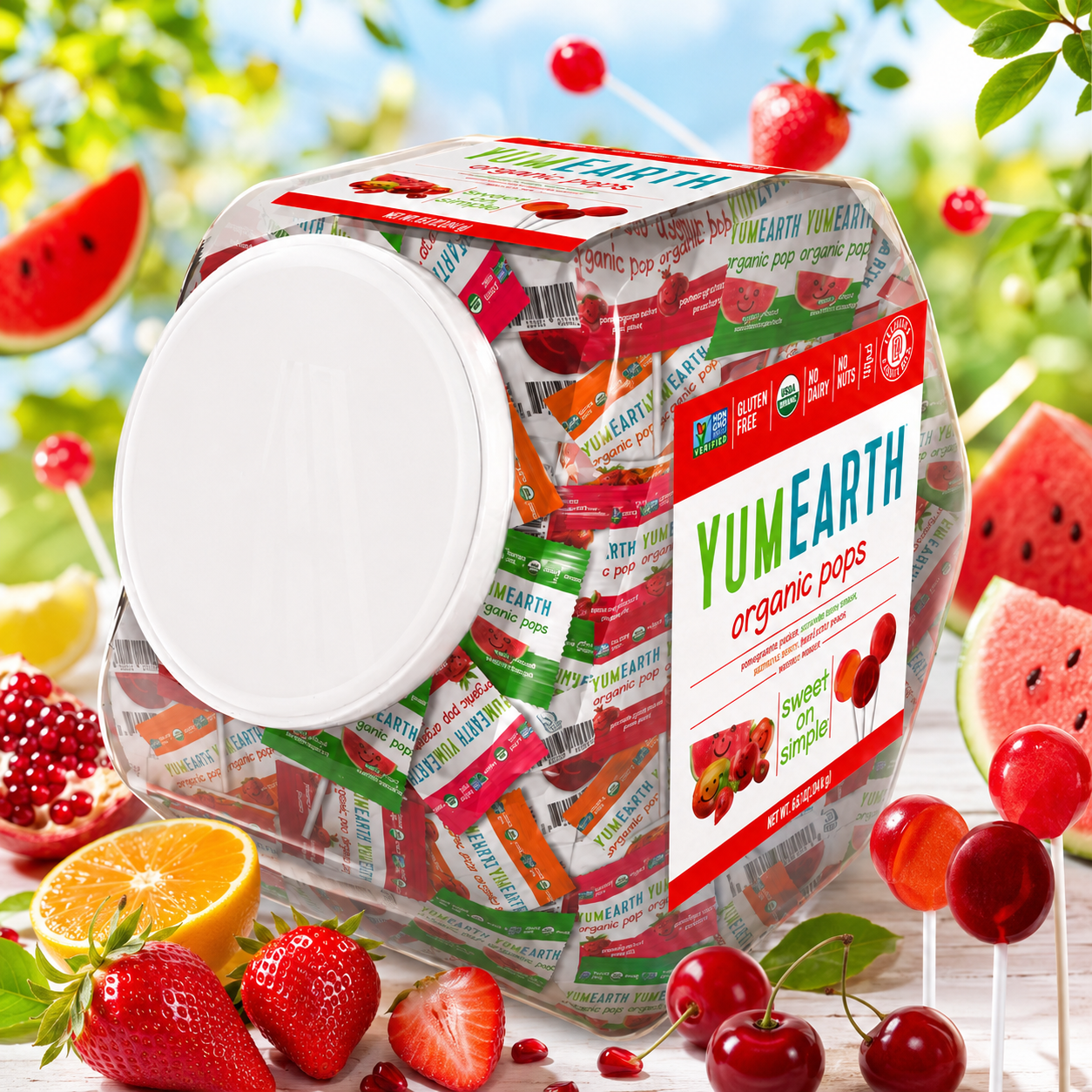 YumEarth Organic Lollipops, Assorted Flavors - Allergy Friendly, Non GMO, Gluten Free, Vegan (Packaging May Vary) (125 Count, Variety Pack)