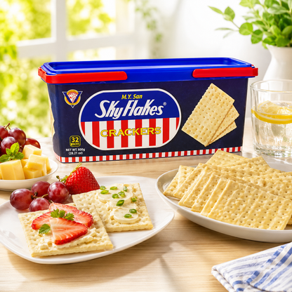 M.Y. San SkyFlakes Filipino Crackers 32 Packs 800g (Pack of 2)