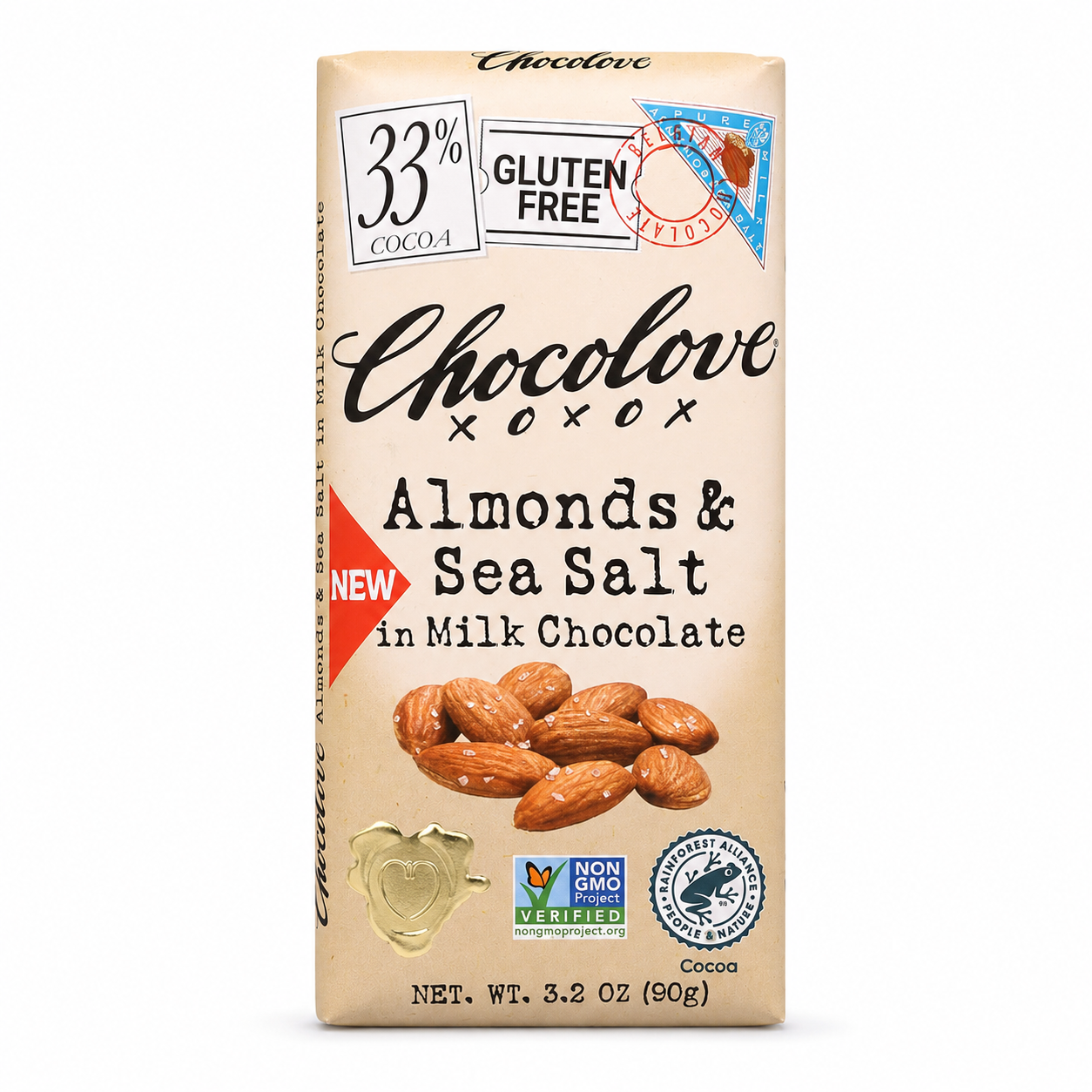 Chocolove Almonds & Sea Salt Milk Chocolate Bar 3.2 Oz