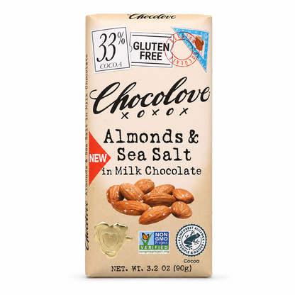 Chocolove Almonds & Sea Salt Milk Chocolate Bar 3.2 Oz