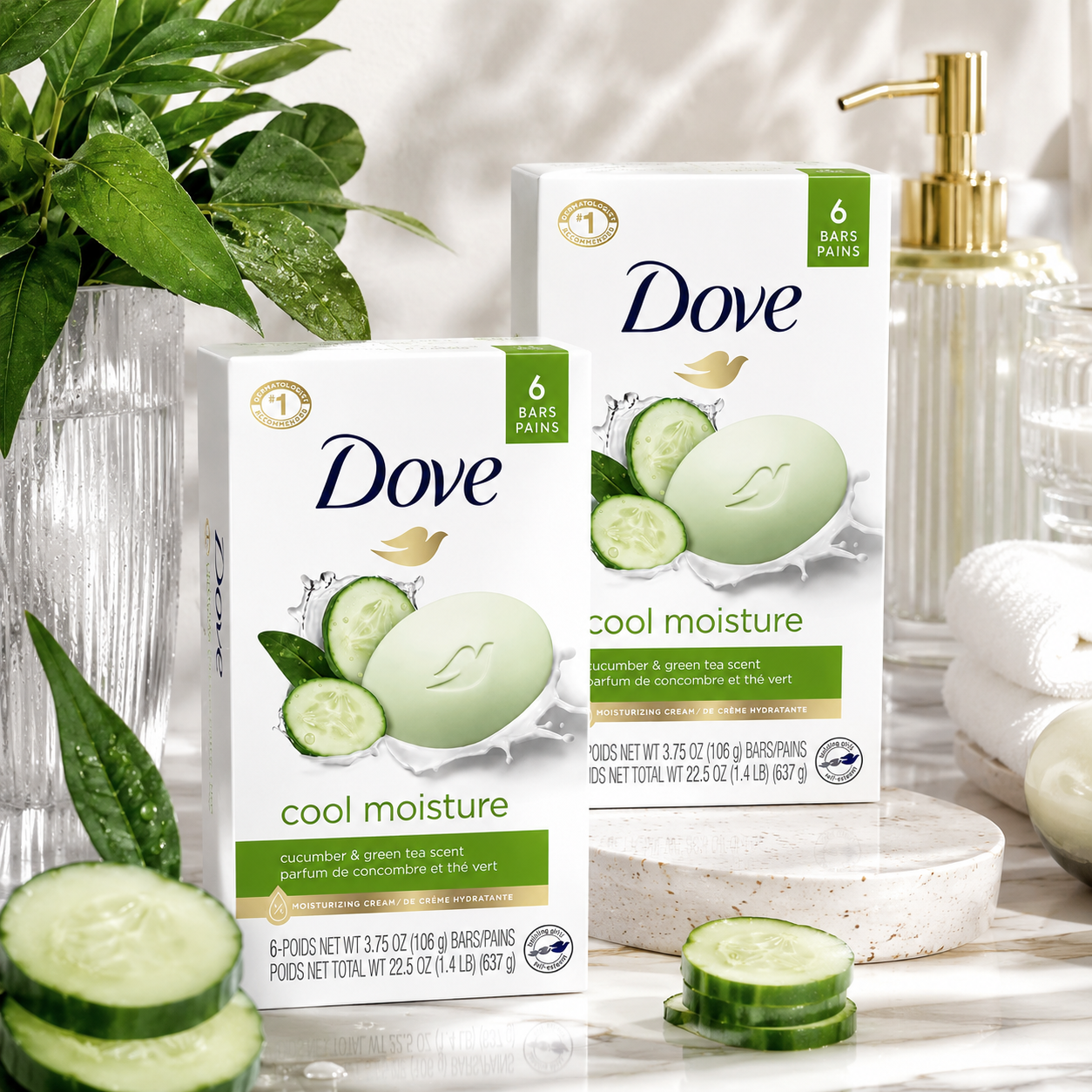Dove Go Fresh Beauty Bar Cool Moisture 6 ct 4 oz Dove