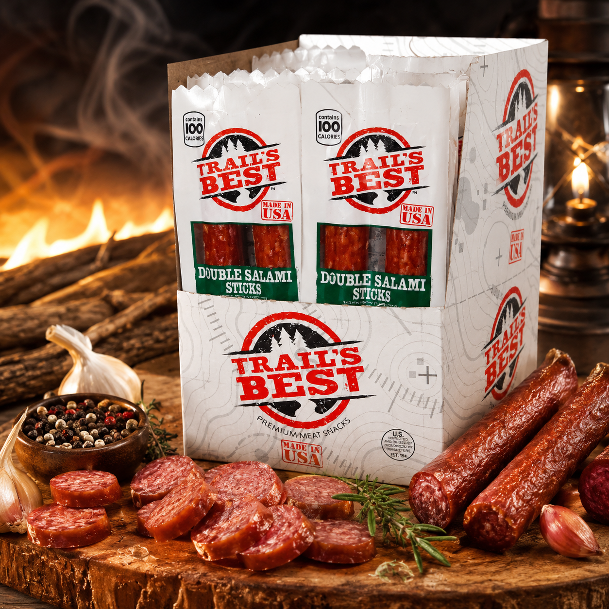 Trail'S Best Double Salami Stick (Pack of 20)