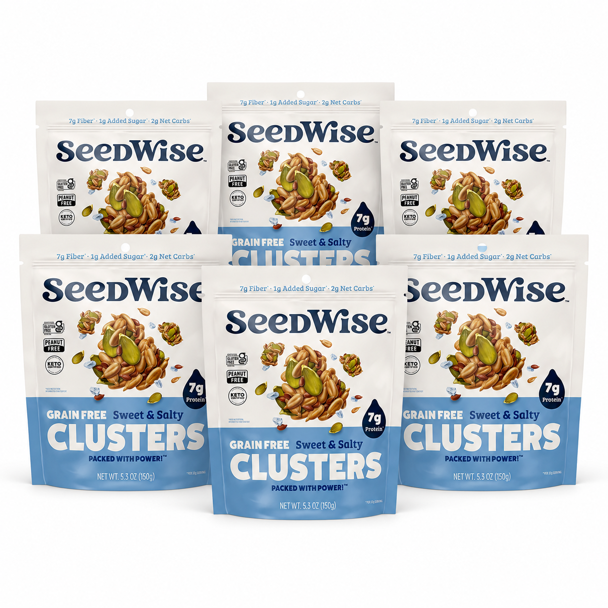 Ozery Bakery Super Seed Crunch Clusters Sweet and Salty Plant Based Vegan Keto Snack 5.3 oz