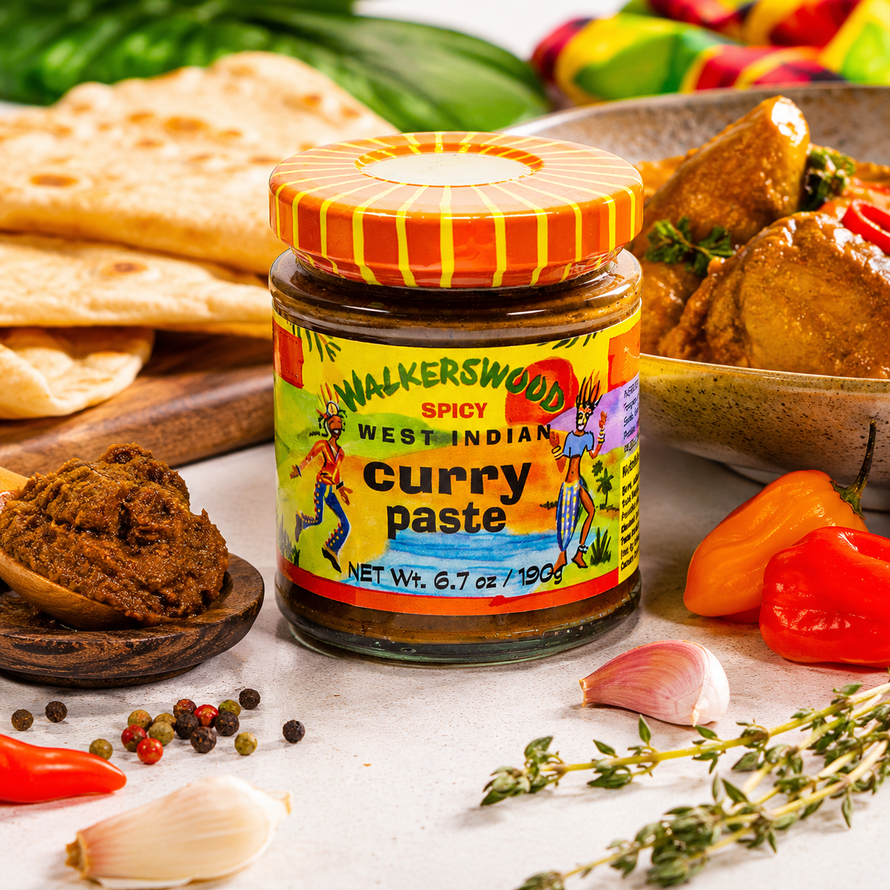 Walkerswood Spicy West Indian Curry Paste, Product of Jamaica, Single Bottle 6.7 oz