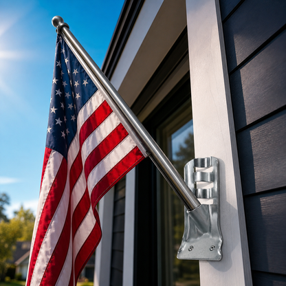US Flag Store Wall Bracket for Wall or Classroom Silver
