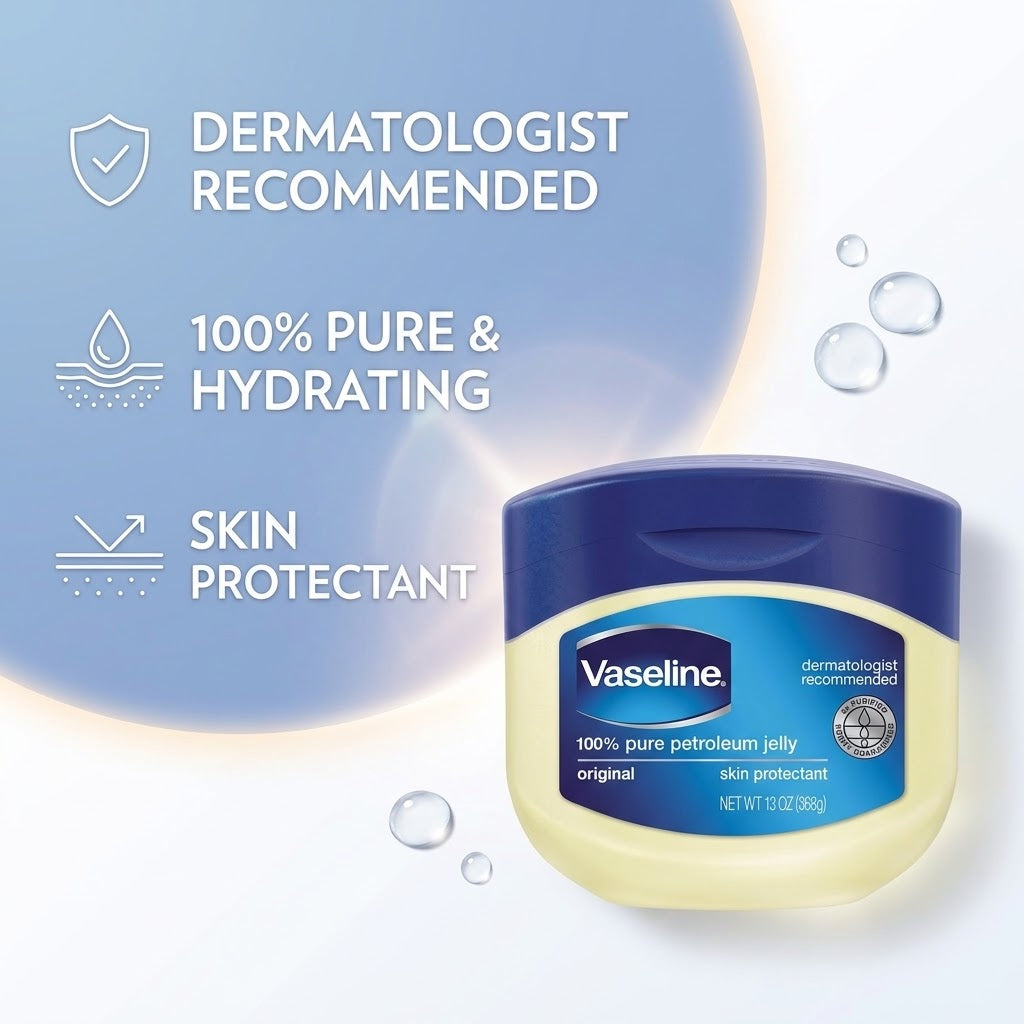 Vaseline Original Petroleum Jelly 13 oz - Hypoallergenic Moisturizer for Dry Vaseline