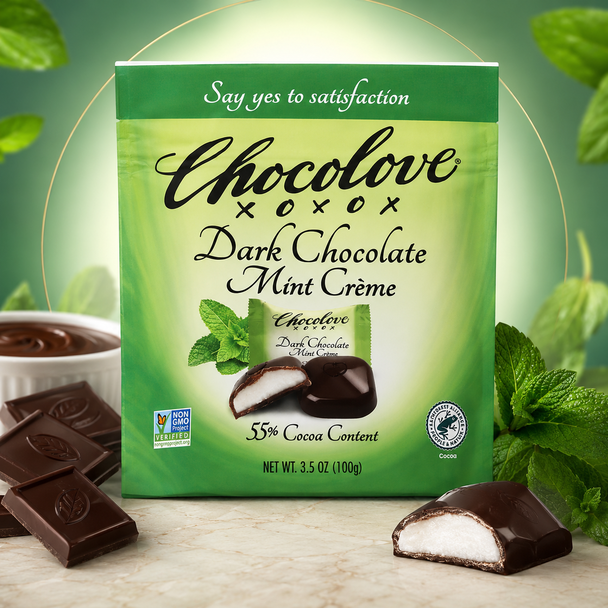 CHOCOLOVE Dark Chocolate Mint Cr?me Bites, 3.5 OZ