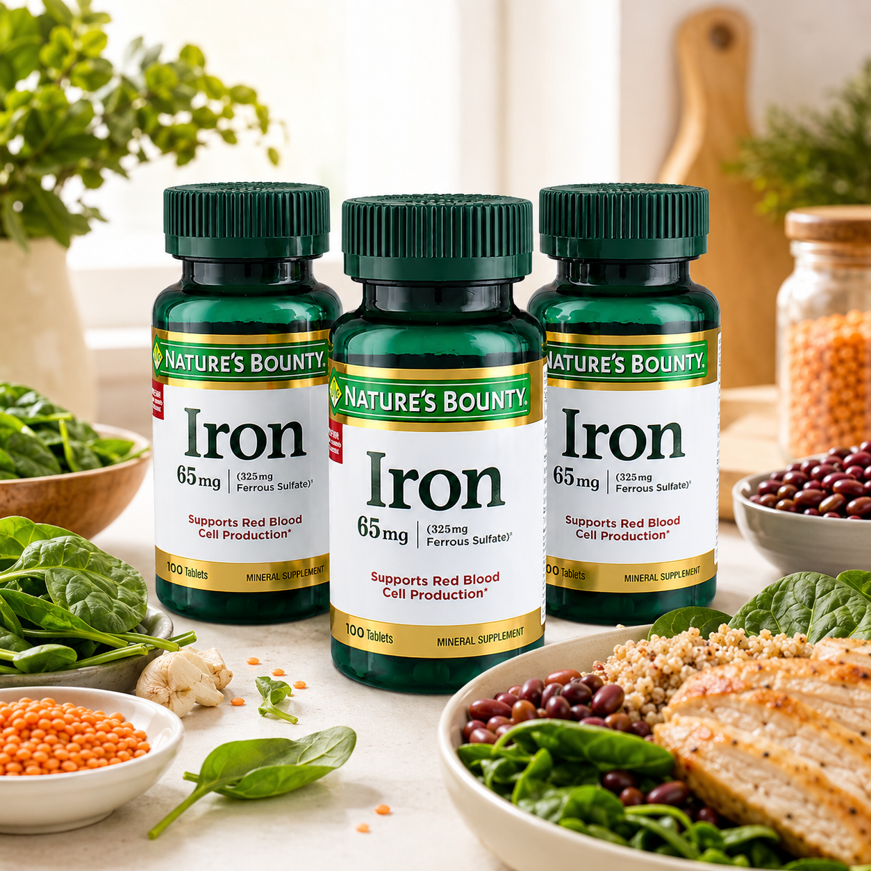 Nature's Bounty Iron Tablets 65 mg 100 ct