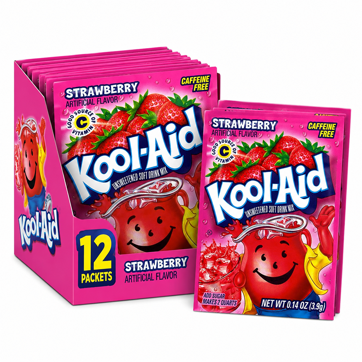 Kool-Aid Strawberry Unsweetened Soft Drink Mix Caffeine Free 0.14 oz