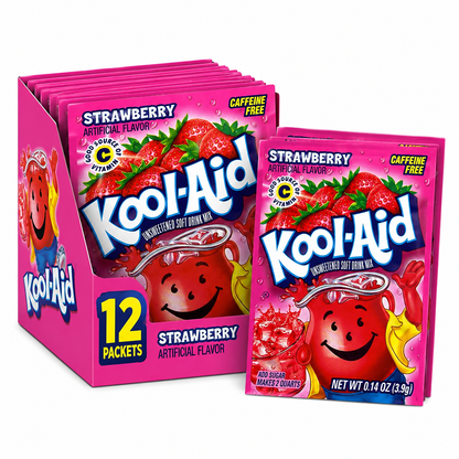 Kool-Aid Strawberry Unsweetened Soft Drink Mix Caffeine Free 0.14 oz