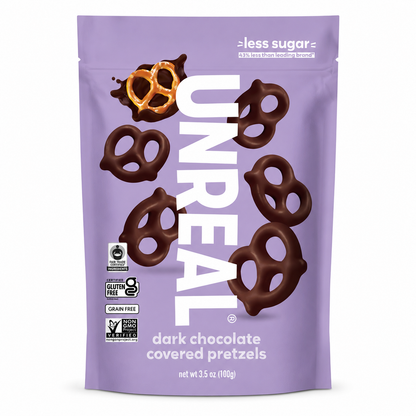 UNREAL Dark Chocolate Covered Pretzels 3.5 OZ