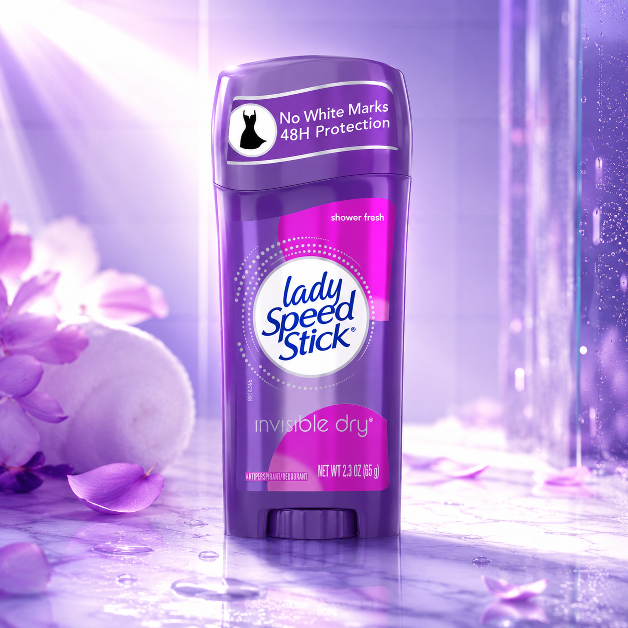 Lady Speed Stick Invisible Dry Antiperspirant Deodorant Shower Fresh Scent 2.3 oz