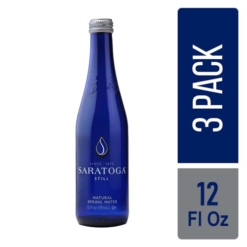 Saratoga Still Natural Spring Water, 12oz Glass Bottles (3 Pack)