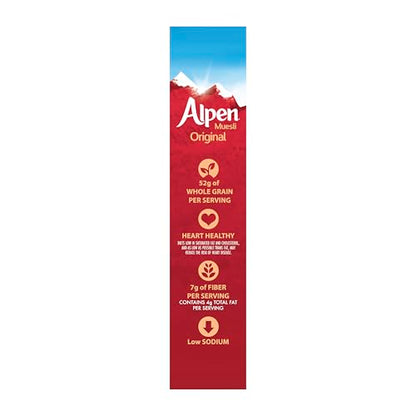 Alpen Muesli Original Cereal, Heart Healthy Cereal with Wheat Flakes, Rolled Oats, Nuts and Raisins, Non-GMO Project Verified, 14 OZ Box (Pack of 6)