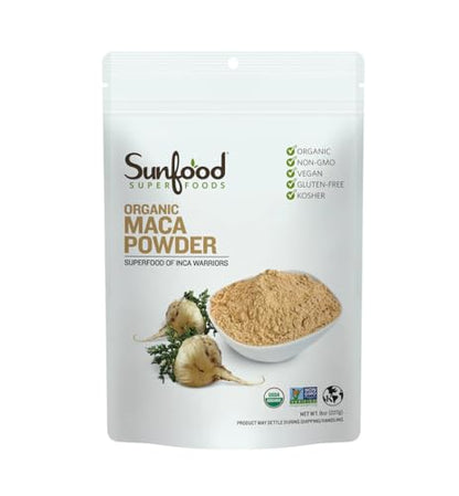 Sunfood Superfoods Organic Maca Powder for Men & Women - Maca Root Powder Sunfood Superfoods