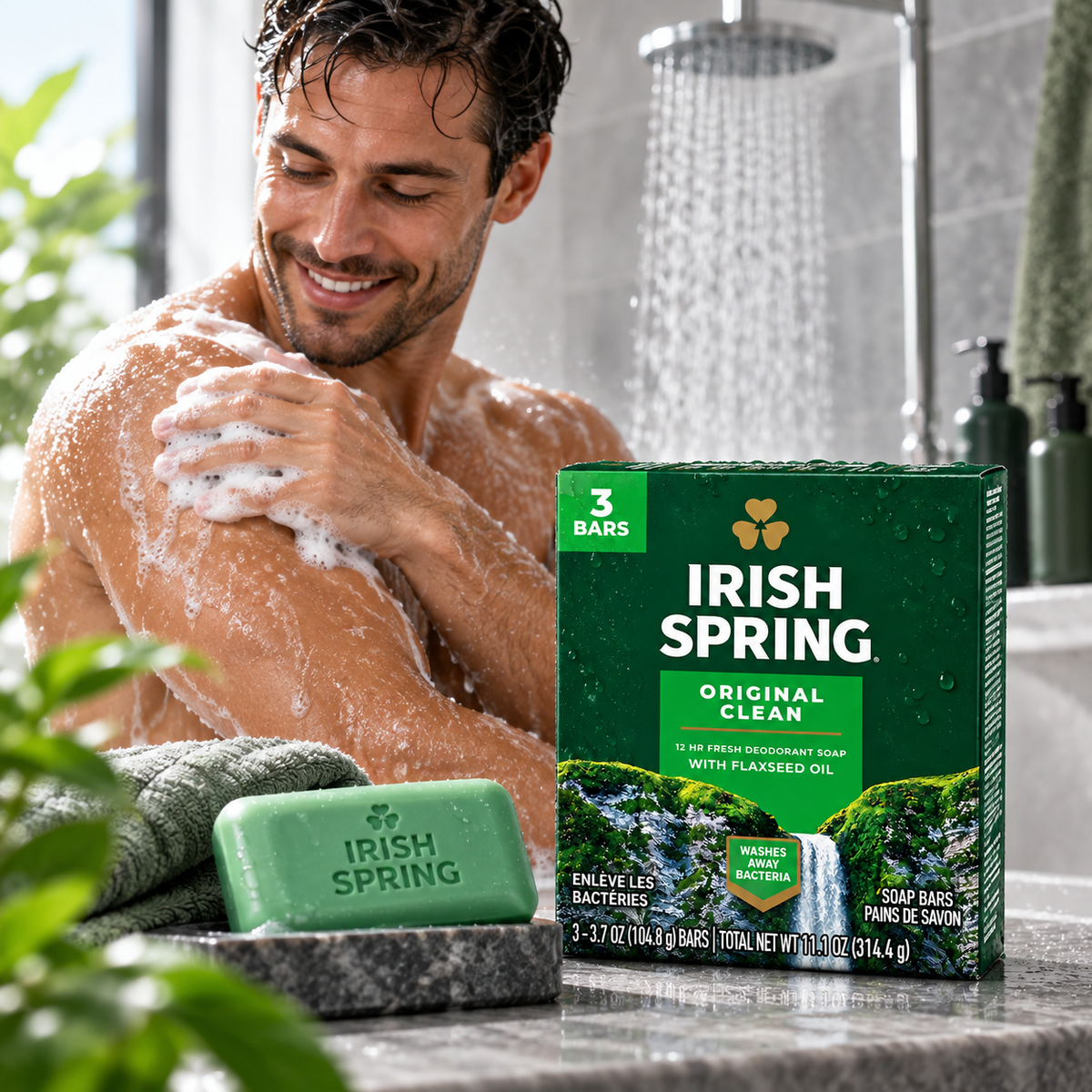 Irish Spring Original Deodorant Soap 3 Bars (Pack of 2, 6 Total) Irish Spring