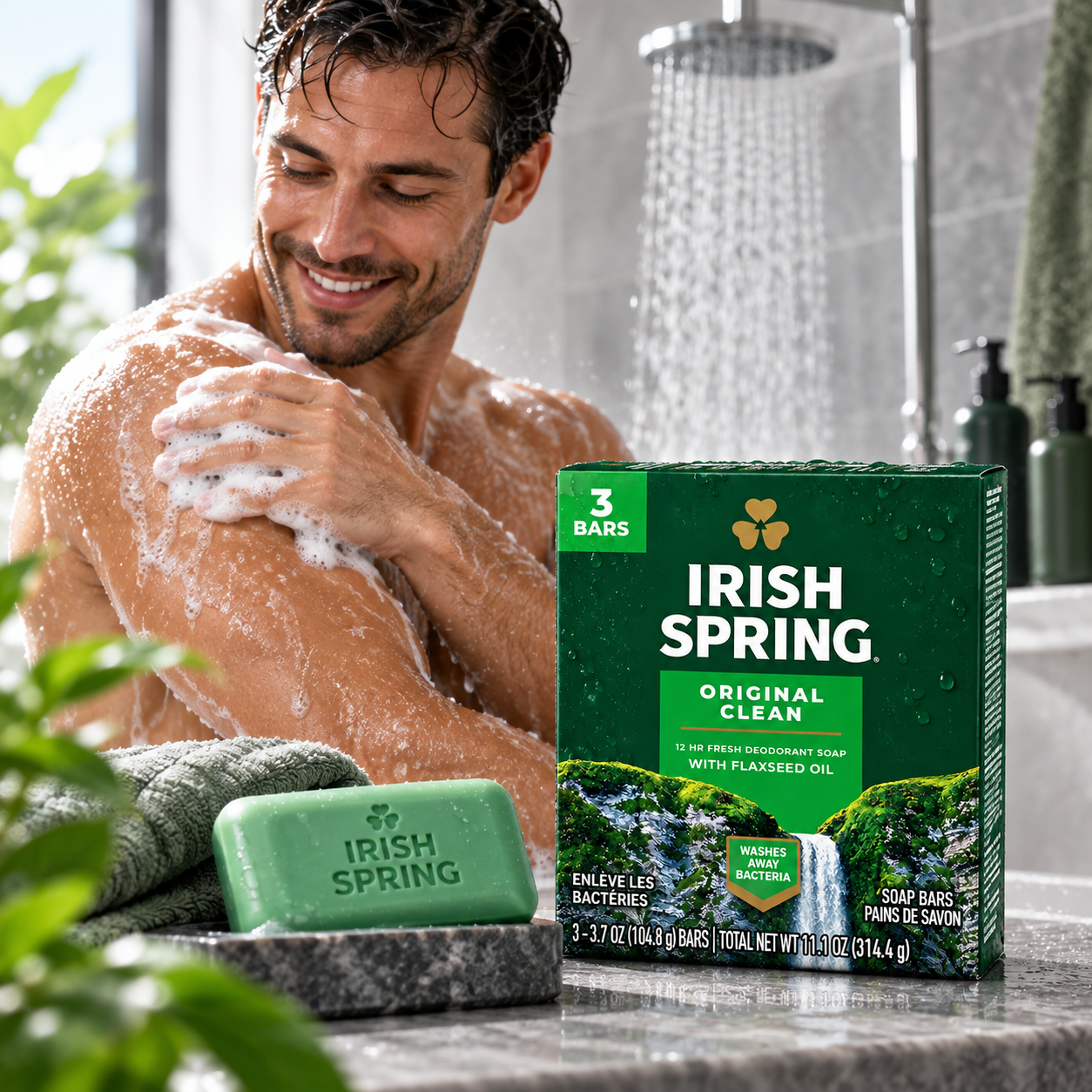 Irish Spring Original Deodorant Soap 3 Bars (Pack of 2, 6 Total) Irish Spring