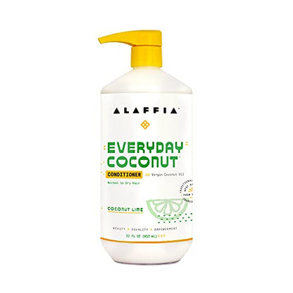 Alaffia Everyday Coconut Lime Conditioner for Normal to Dry Hair - Moisturizing Support with Ginger, Coconut Oil, and Shea Butter, Fair Trade, 32 Fl Oz