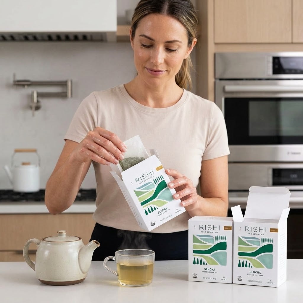 Rishi Tea & Botanicals Sencha Organic Green Tea, 15 sachets (Pack of 2) Rishi Tea & Botanicals