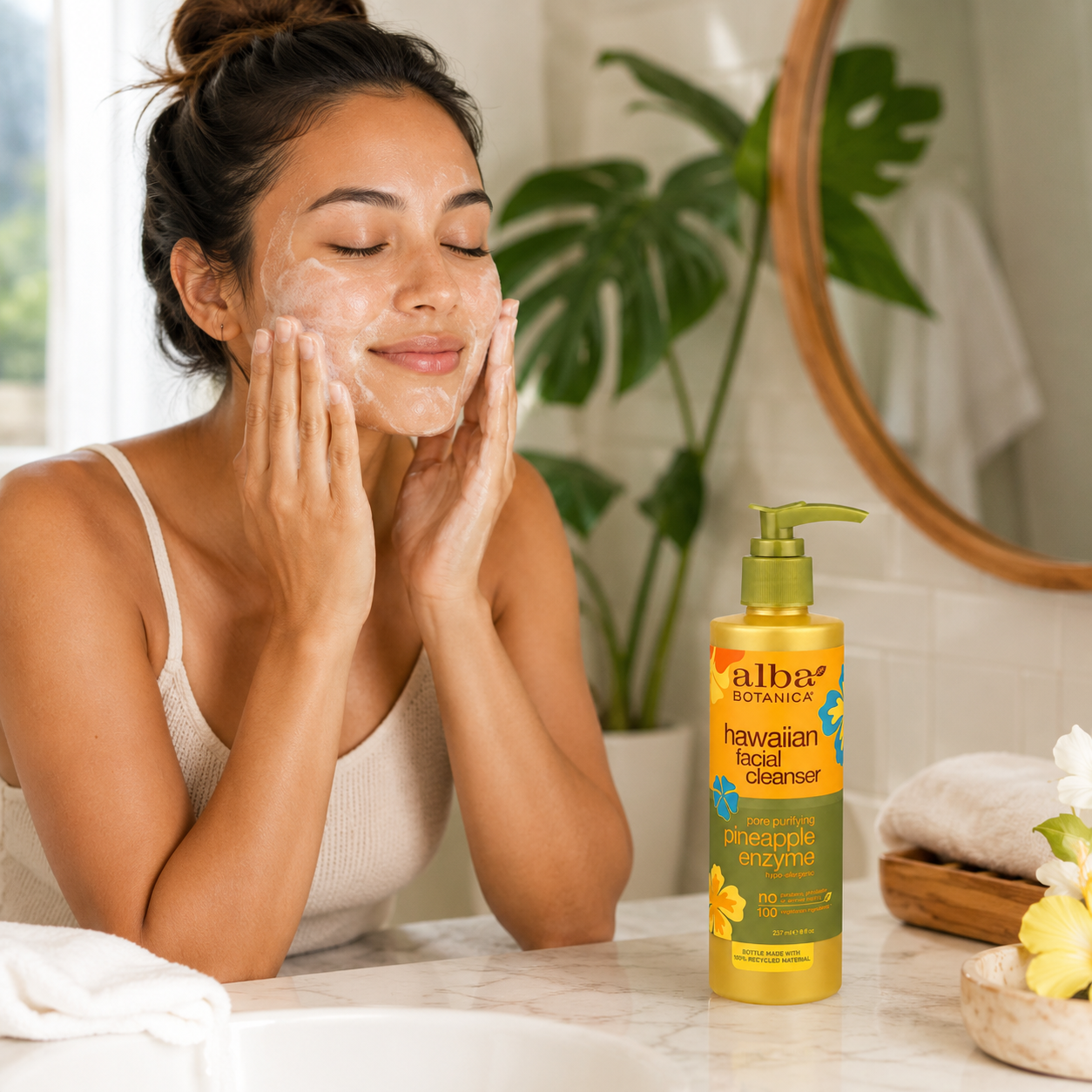 Alba Botanica Hawaiian Enzyme Face Cleanser, Pineapple, 8 oz