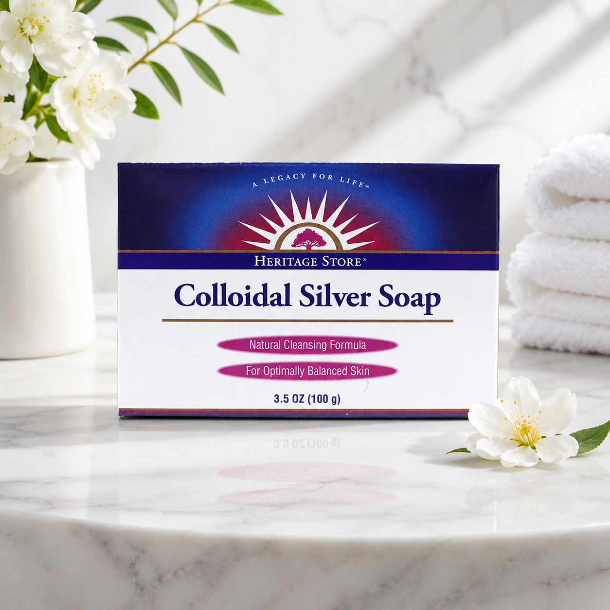 HERITAGE STORE Bath Soap Colloidal Silver 3.5 Ounce