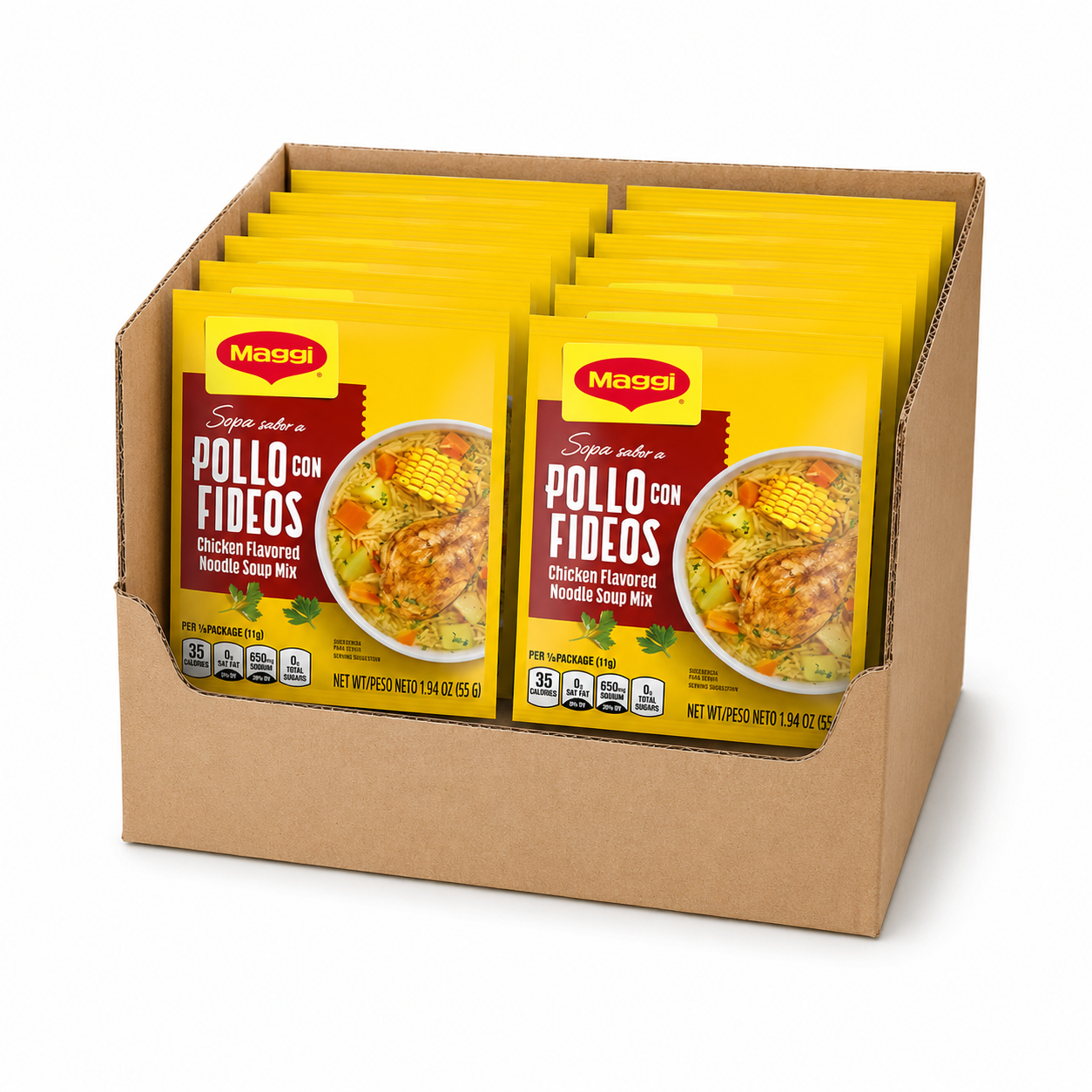 Maggi Chicken Flavor Noodle Soup Mix Pollo Con Fideos 1.94 Ounce
